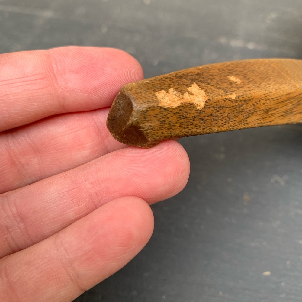 Antique Primitive Handcarved Wooden Butter Paddle Scoop Kitchen Utensil - Picture 7 of 11